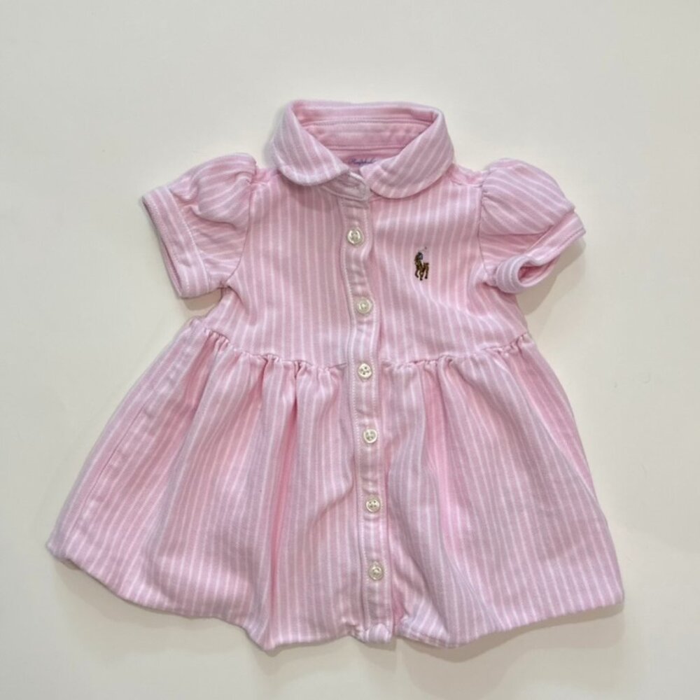 Ralph Lauren Pink Striped Baby Dress